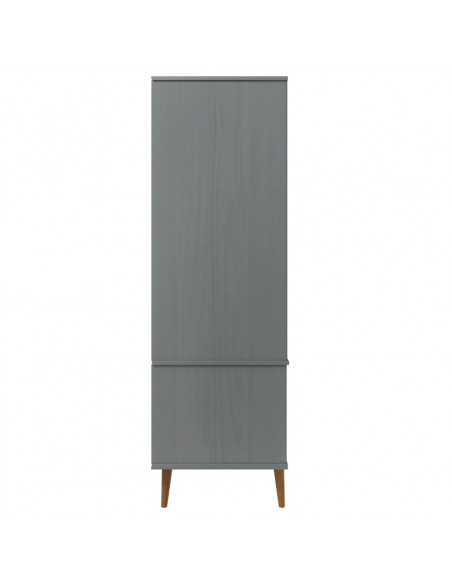 Armadio MOLDE Grigio 90x55x175 cm in Legno Massello di Pino