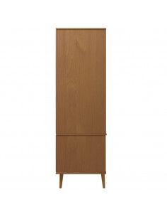 Armadio MOLDE Marrone 90x55x175 cm in Legno Massello di Pino