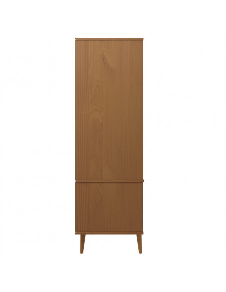Armadio MOLDE Marrone 90x55x175 cm in Legno Massello di Pino