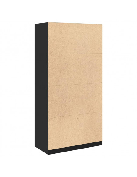 Armadio Nero 100x50x200 cm in Legno Multistrato
