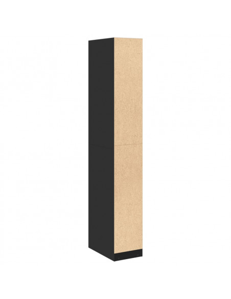 Armadio Nero 30x50x200 cm in Legno Multistrato