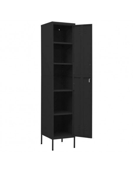 Armadio Nero 35x46x180 cm in Acciaio