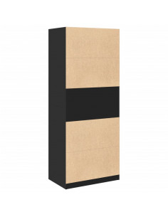 Armadio Nero 80x50x200 cm in Legno Multistrato