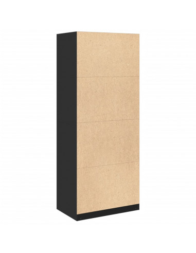 Armadio Nero 80x50x200 cm in Legno Multistrato