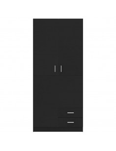 Armadio Nero 80x52x180 cm in Legno Multistrato