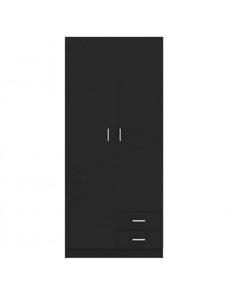 Armadio Nero 80x52x180 cm in Legno Multistrato