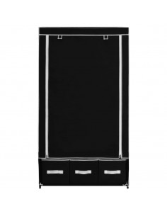 Armadio Nero 87x49x159 cm in Tessuto