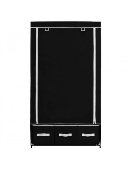 Armadio Nero 87x49x159 cm in Tessuto