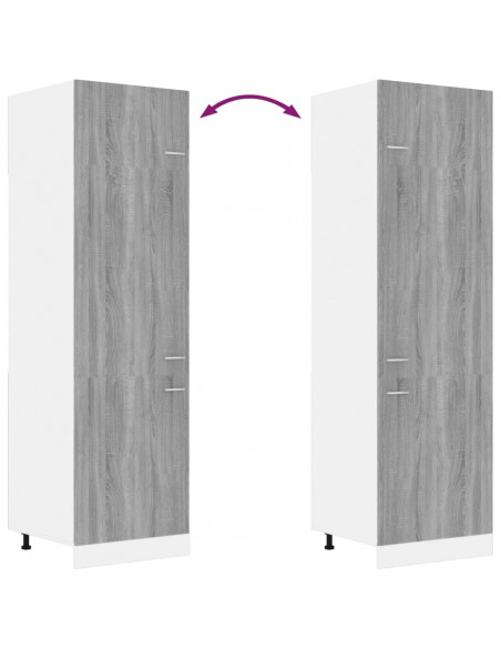 Armadio per Frigo Grigio Sonoma 60x57x207 cm Legno Multistrato