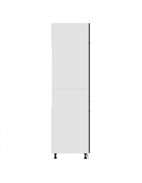 Armadio per Frigo Nero 60x57x207 cm in Legno Multistrato