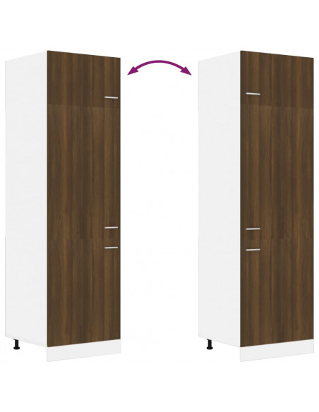 Armadio per Frigo Rovere Marrone 60x57x207 cm Legno Multistrato
