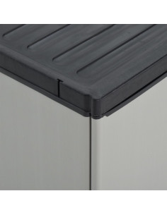 Armadio per Rifiuti da Giardino Grigio e Nero 68x40x85 cm in PP
