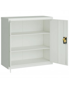 Armadio per Ufficio a 2 Ante 90 cm Grigio in Acciaio