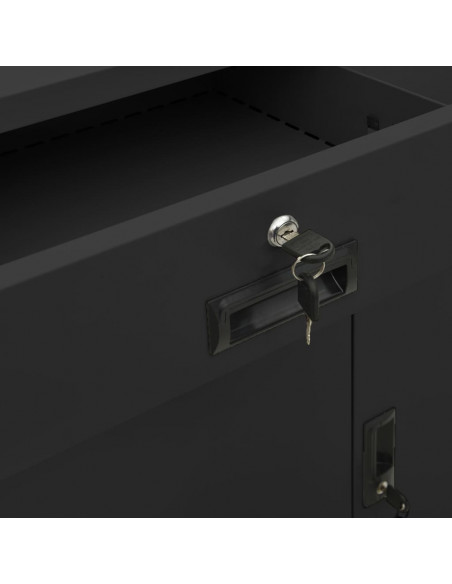 Armadio per Ufficio Antracite 90x40x102 cm in Acciaio
