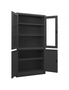 Armadio per Ufficio Antracite 90x40x180 cm in Acciaio