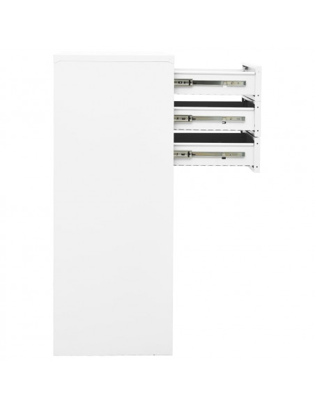 Armadio per Ufficio Bianco 90x40x102 cm in Acciaio