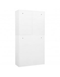 Armadio per Ufficio Bianco 90x40x180 cm in Acciaio