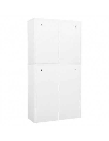 Armadio per Ufficio Bianco 90x40x180 cm in Acciaio