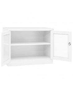 Armadio per Ufficio Bianco 90x40x70 cm in Acciaio