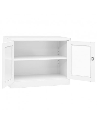 Armadio per Ufficio Bianco 90x40x70 cm in Acciaio