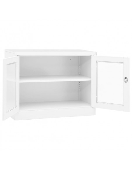 Armadio per Ufficio Bianco 90x40x70 cm in Acciaio