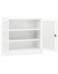 Armadio per Ufficio Bianco 90x40x90 cm in Acciaio