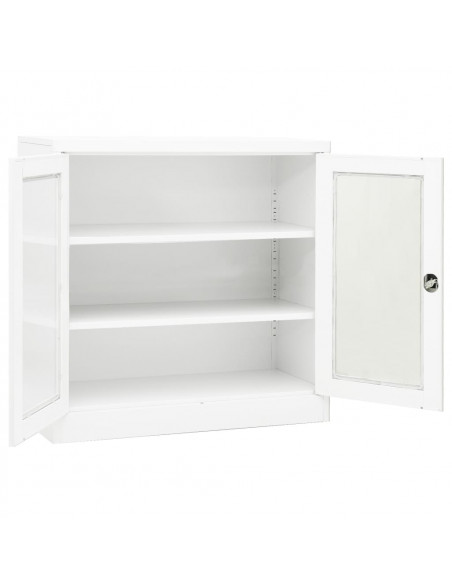 Armadio per Ufficio Bianco 90x40x90 cm in Acciaio