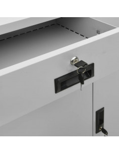 Armadio per Ufficio Grigio Chiaro 90x40x102 cm in Acciaio