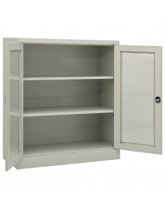 Armadio per Ufficio Grigio Chiaro 90x40x105 cm in Acciaio