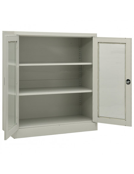 Armadio per Ufficio Grigio Chiaro 90x40x105 cm in Acciaio