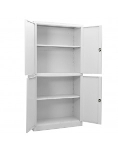 Armadio per Ufficio Grigio Chiaro 90x40x180 cm in Acciaio