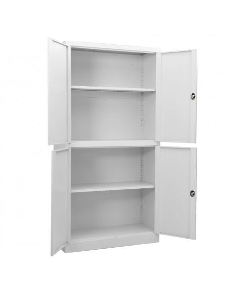 Armadio per Ufficio Grigio Chiaro 90x40x180 cm in Acciaio