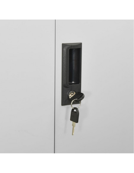Armadio per Ufficio Grigio Chiaro 90x40x180 cm in Acciaio