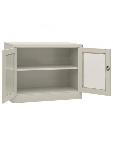 Armadio per Ufficio Grigio Chiaro 90x40x70 cm in Acciaio