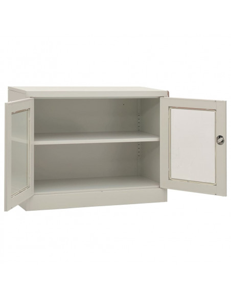 Armadio per Ufficio Grigio Chiaro 90x40x70 cm in Acciaio