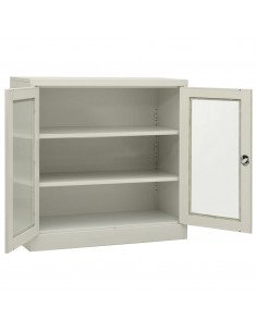 Armadio per Ufficio Grigio Chiaro 90x40x90 cm in Acciaio