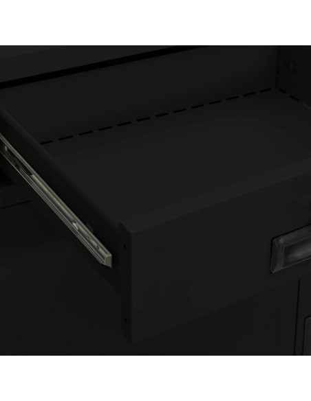 Armadio per Ufficio Nero 90x40x102 cm in Acciaio