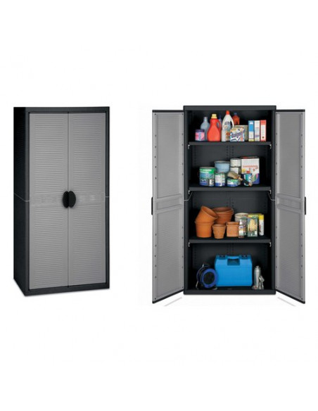 Armadio plastica Terry 1002206 JUMBO QBLACK 2900 Grigio e Nero Grigio