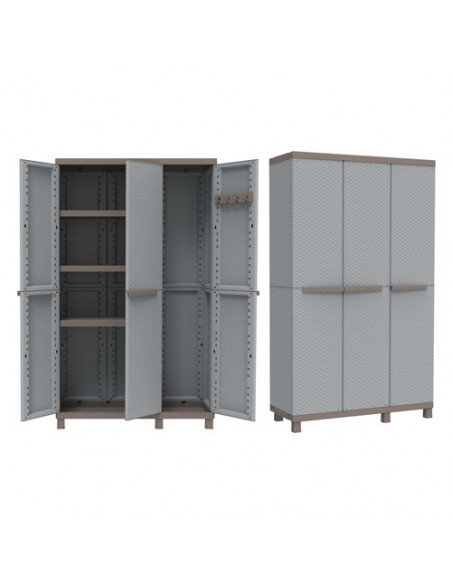 Armadio plastica Terry 1002812 C RATTAN 102A Grigio e Tortora Grigio e