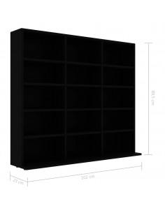 Armadio Porta CD Nero 102x23x89,5 cm in Truciolato