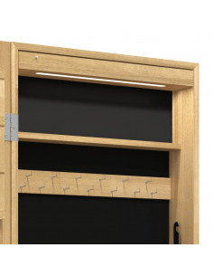 Armadio Portagioie a Specchio con Luci LED a Parete