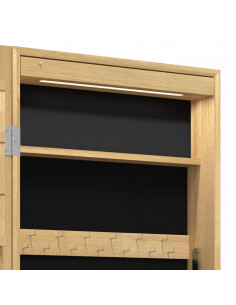 Armadio Portagioie a Specchio con Luci LED a Parete