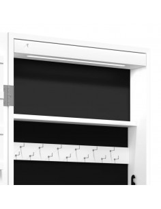 Armadio Portagioie a Specchio con Luci LED a Parete Bianco