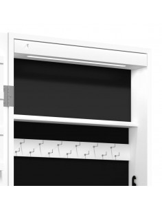 Armadio Portagioie a Specchio con Luci LED a Parete Bianco