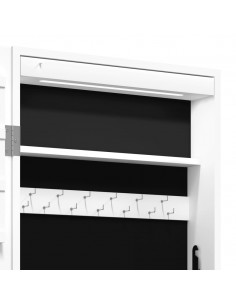 Armadio Portagioie a Specchio con Luci LED a Parete Bianco