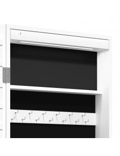 Armadio Portagioie a Specchio con Luci LED a Parete Bianco