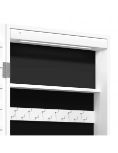 Armadio Portagioie a Specchio con Luci LED a Parete Bianco