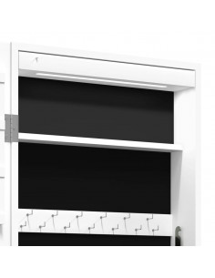 Armadio Portagioie a Specchio con Luci LED a Parete Bianco