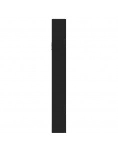 Armadio Portagioie con Specchio a Muro Nero 30x8,5x67 cm