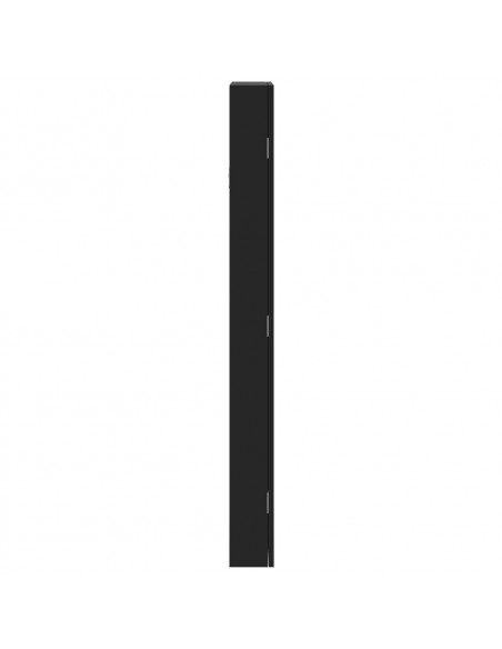 Armadio Portagioie con Specchio a Muro Nero 37,5x10x106 cm